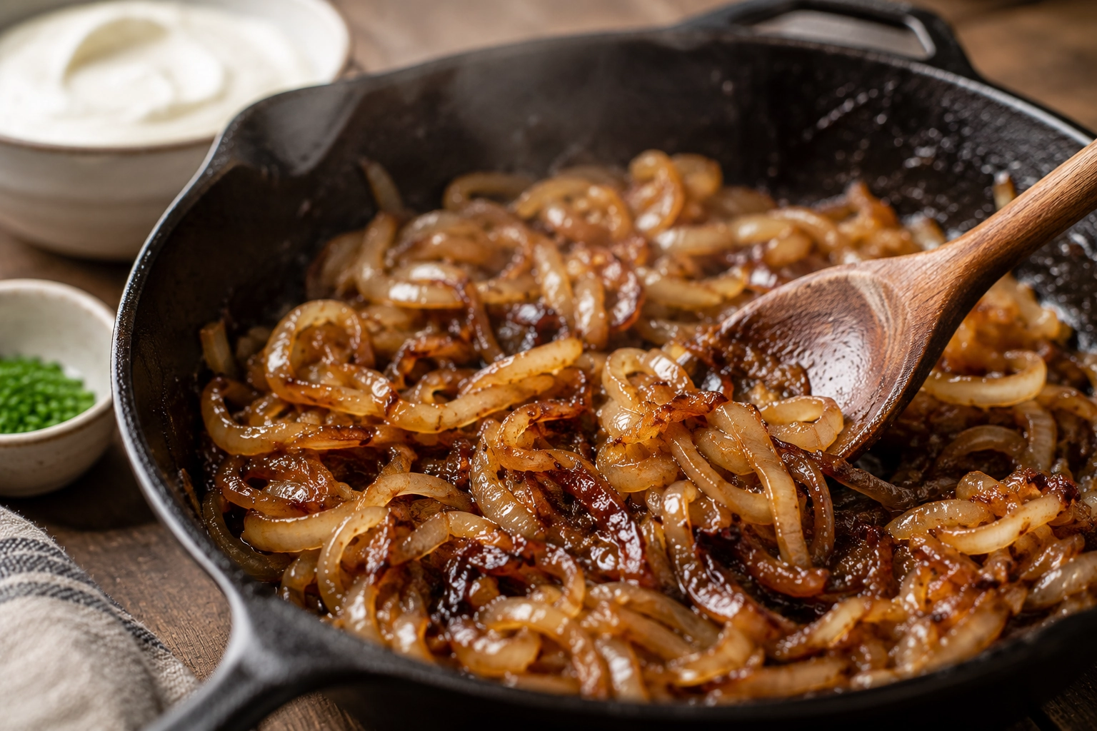 Caramelized Onion In Cast Iron Pan