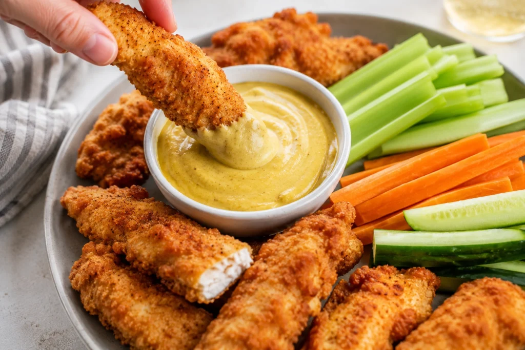 Crispy Chicken Tenders with Honey Mustard