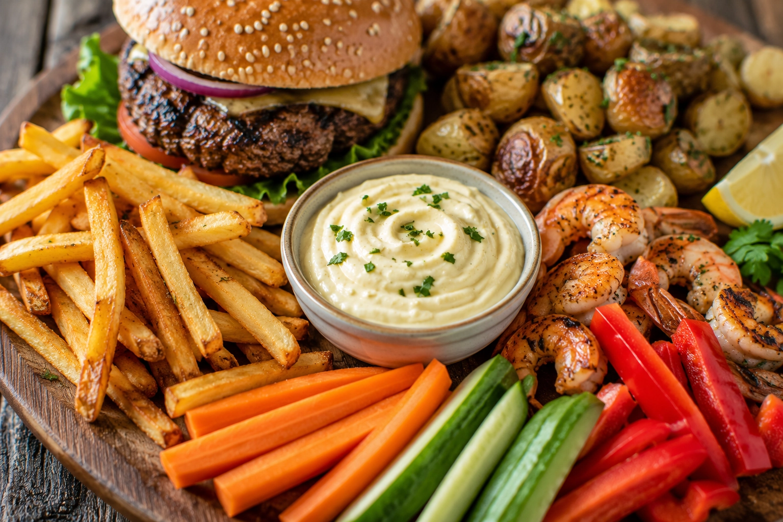 Grilled bites and savory sides