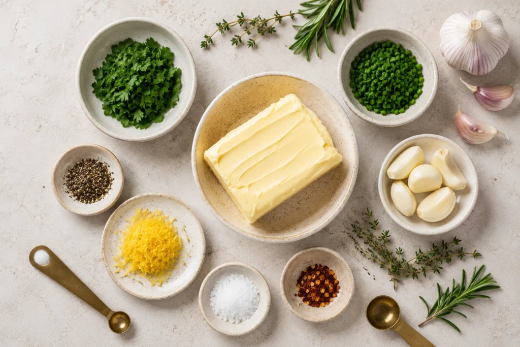 Homemade Garlic Herb Butter Ingredients