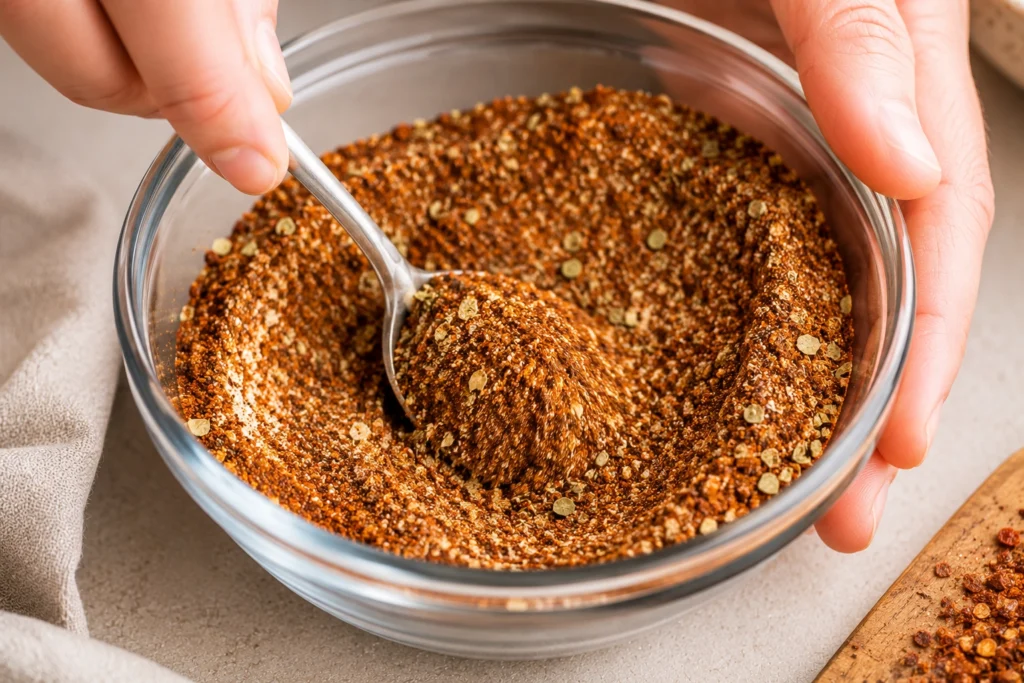 Homemade Taco Seasoning in mixing bowl