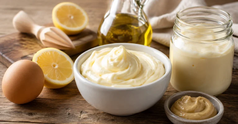 Rustic kitchen condiments in focus
