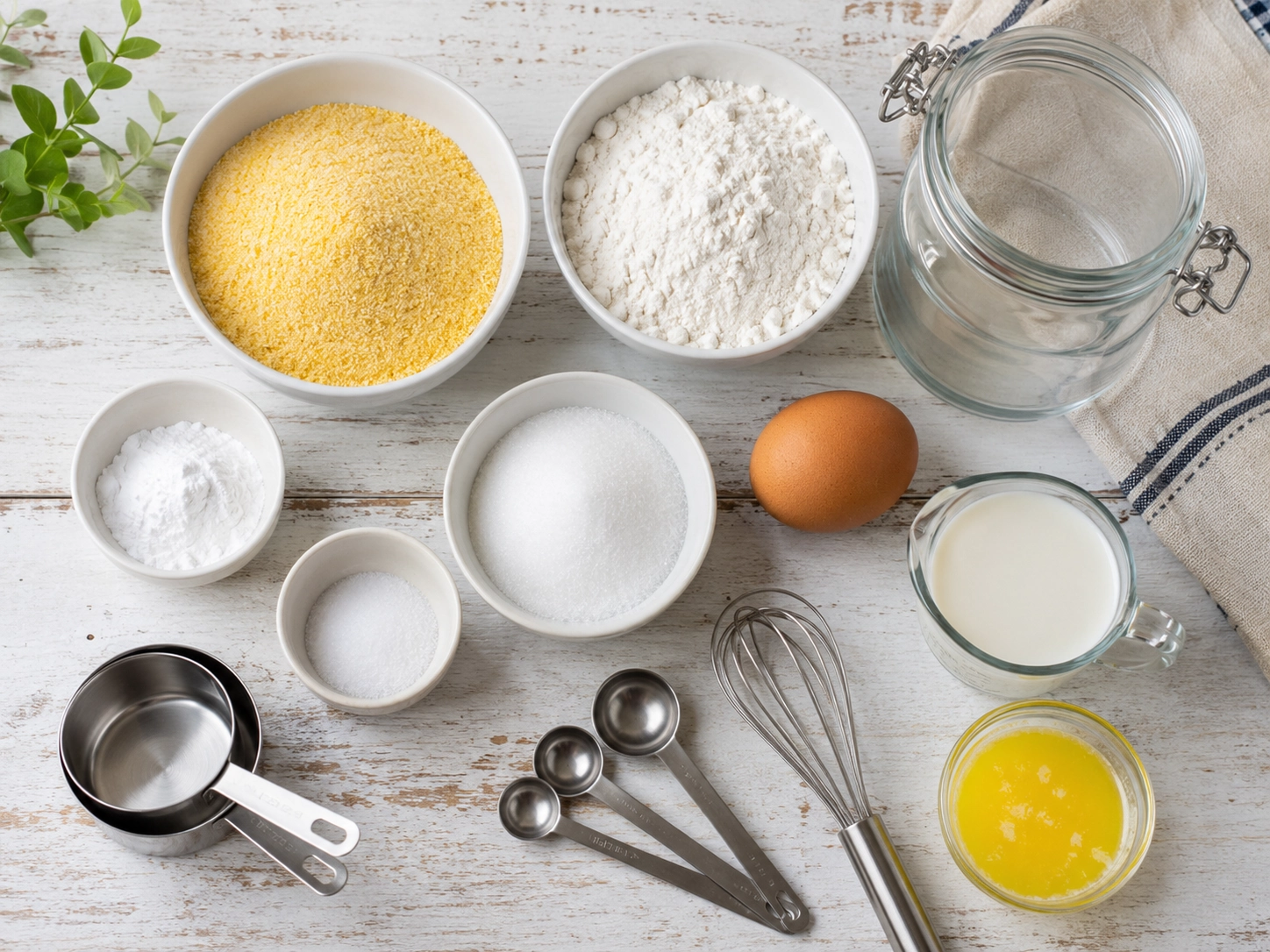 Baking essentials on a rustic table