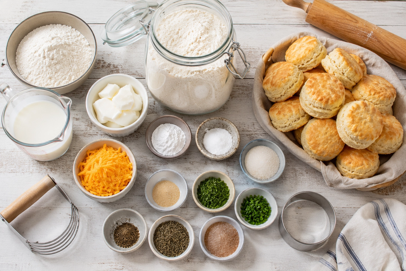 Baking prep for rustic biscuits