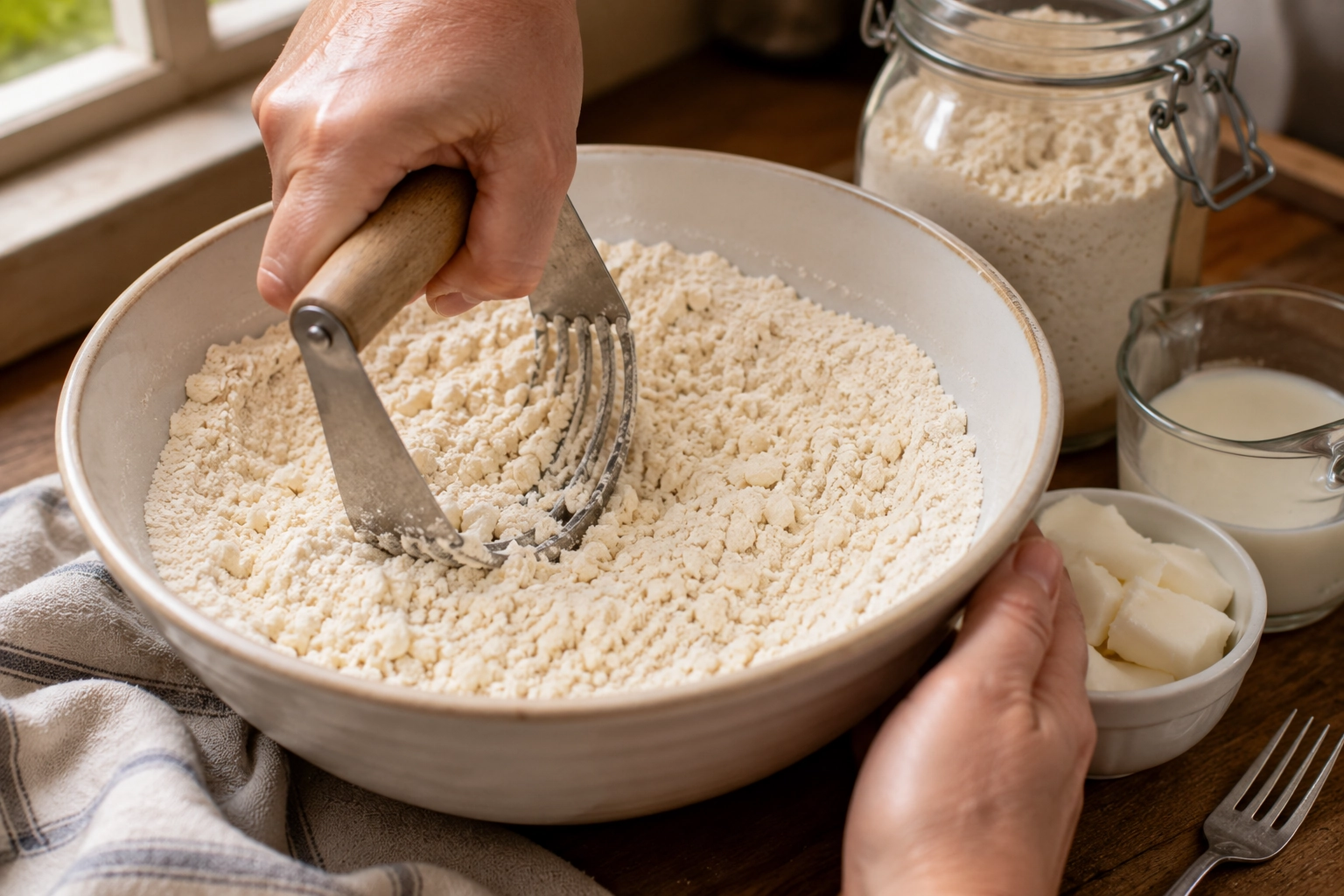 Baking preparation in natural light