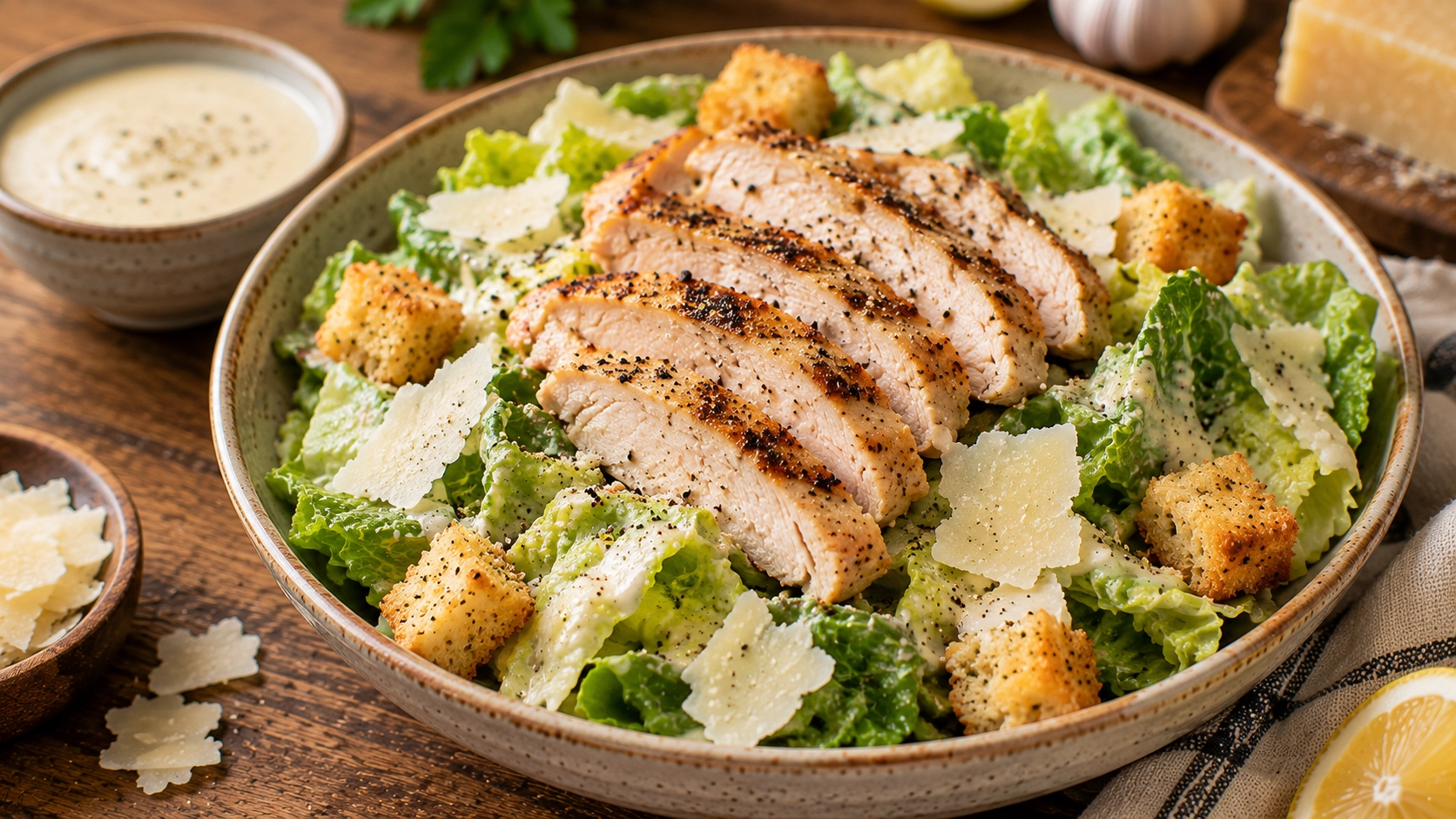 Caesar salad with grilled chicken