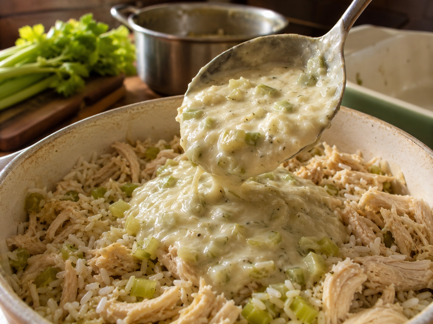 Creamy chicken and rice prep