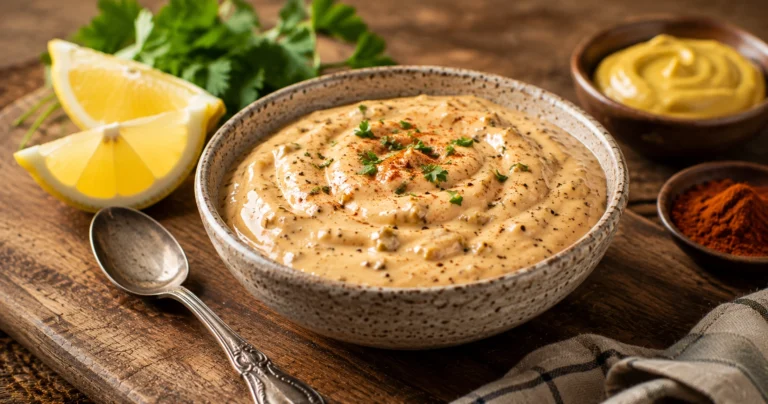Creamy dip with herbs and spices