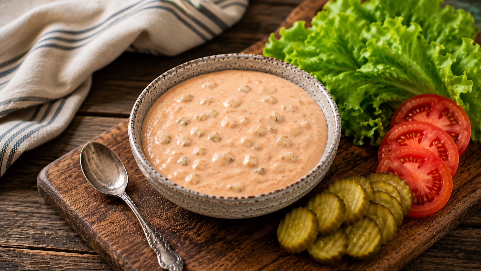 Creamy dressing and fresh ingredients