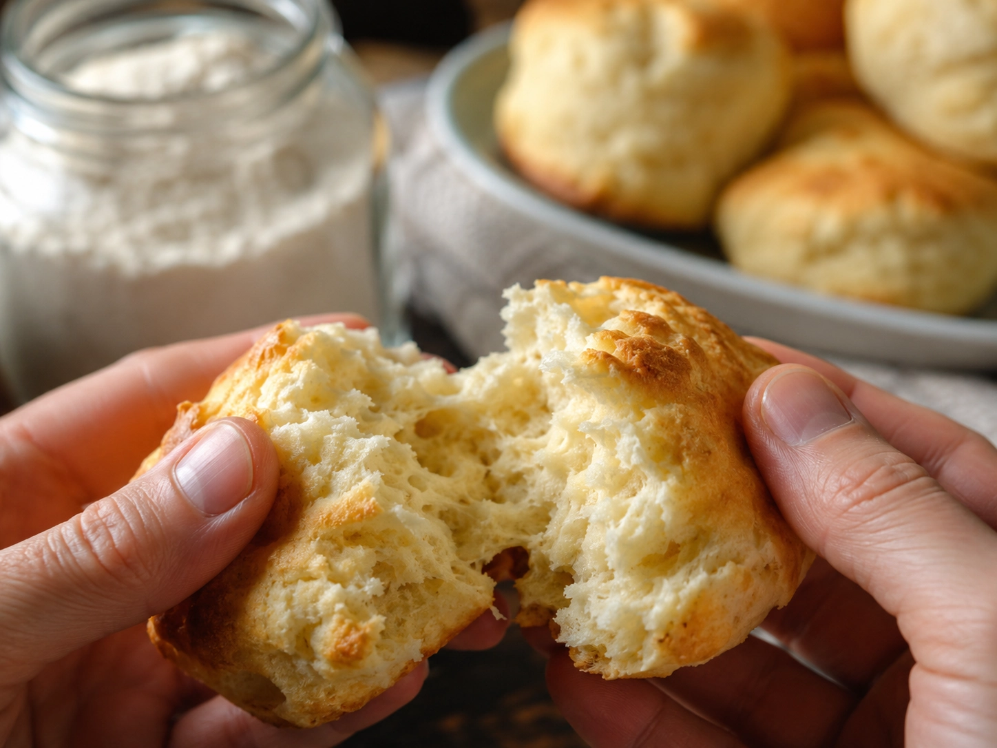 Flaky biscuit pull-apart moment