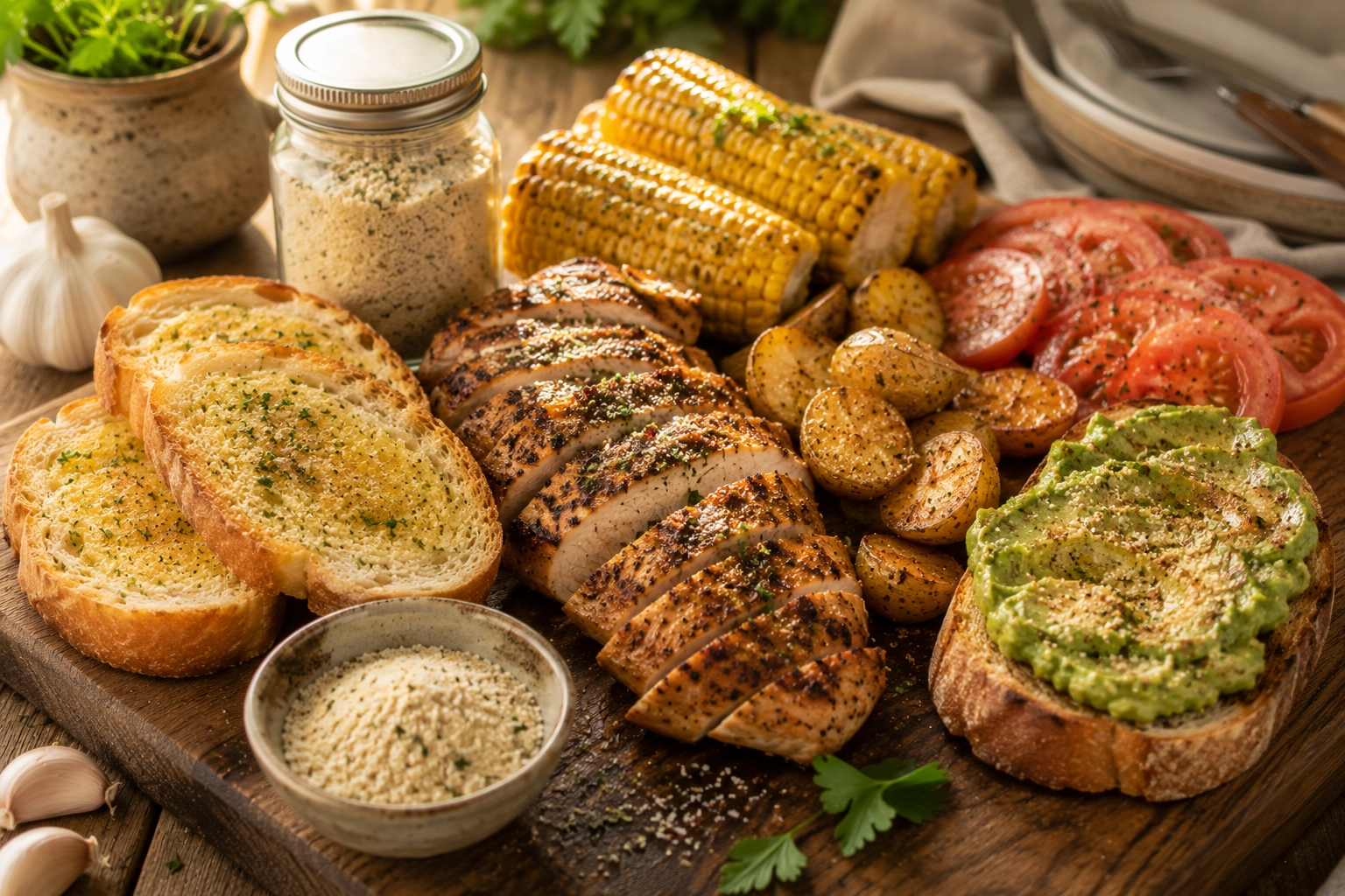 Hearty meal on a rustic table
