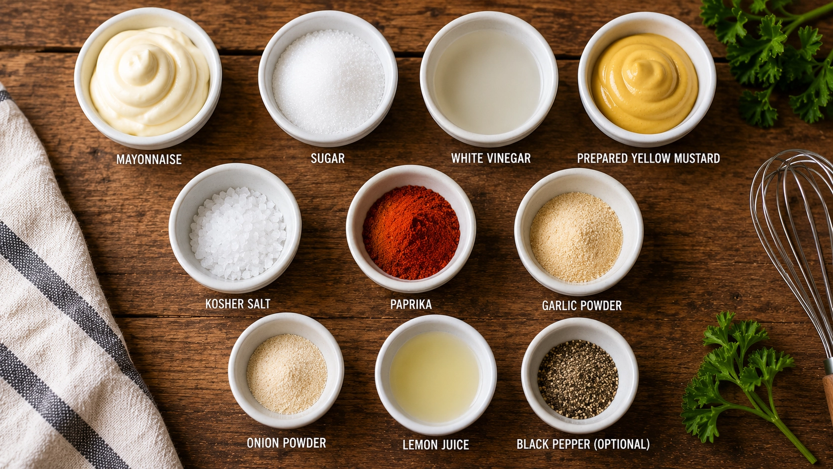 Ingredient essentials for homemade dressing