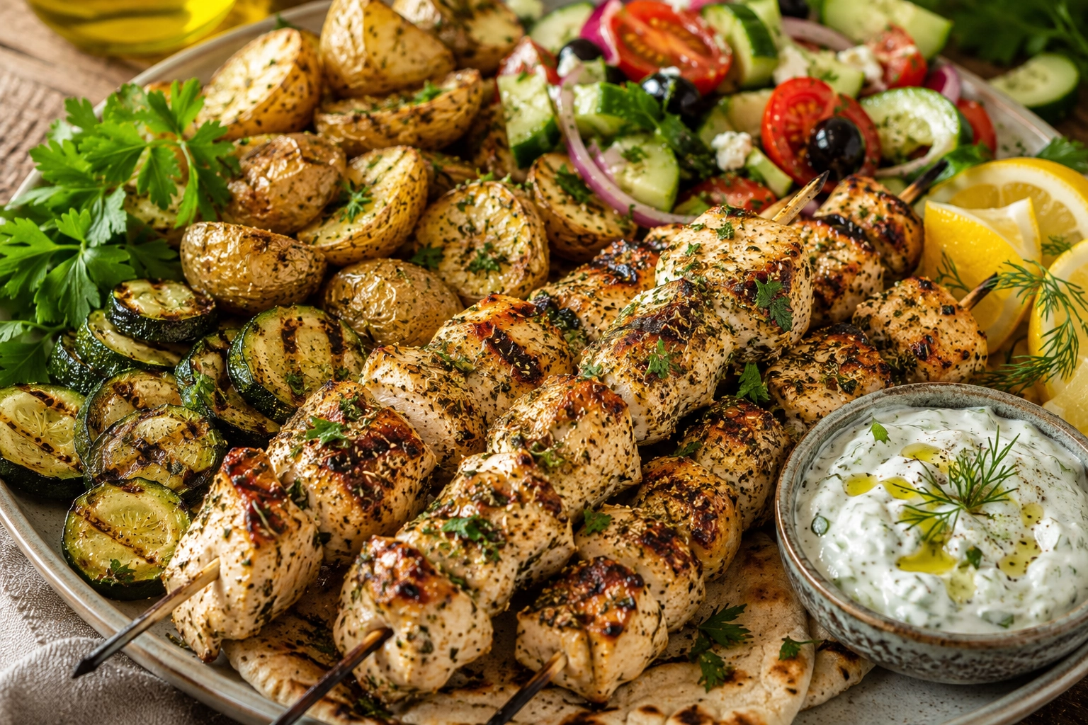 Mediterranean grilled feast platter