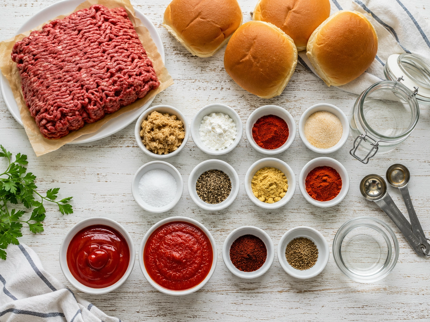 Recipe ingredients on a rustic surface
