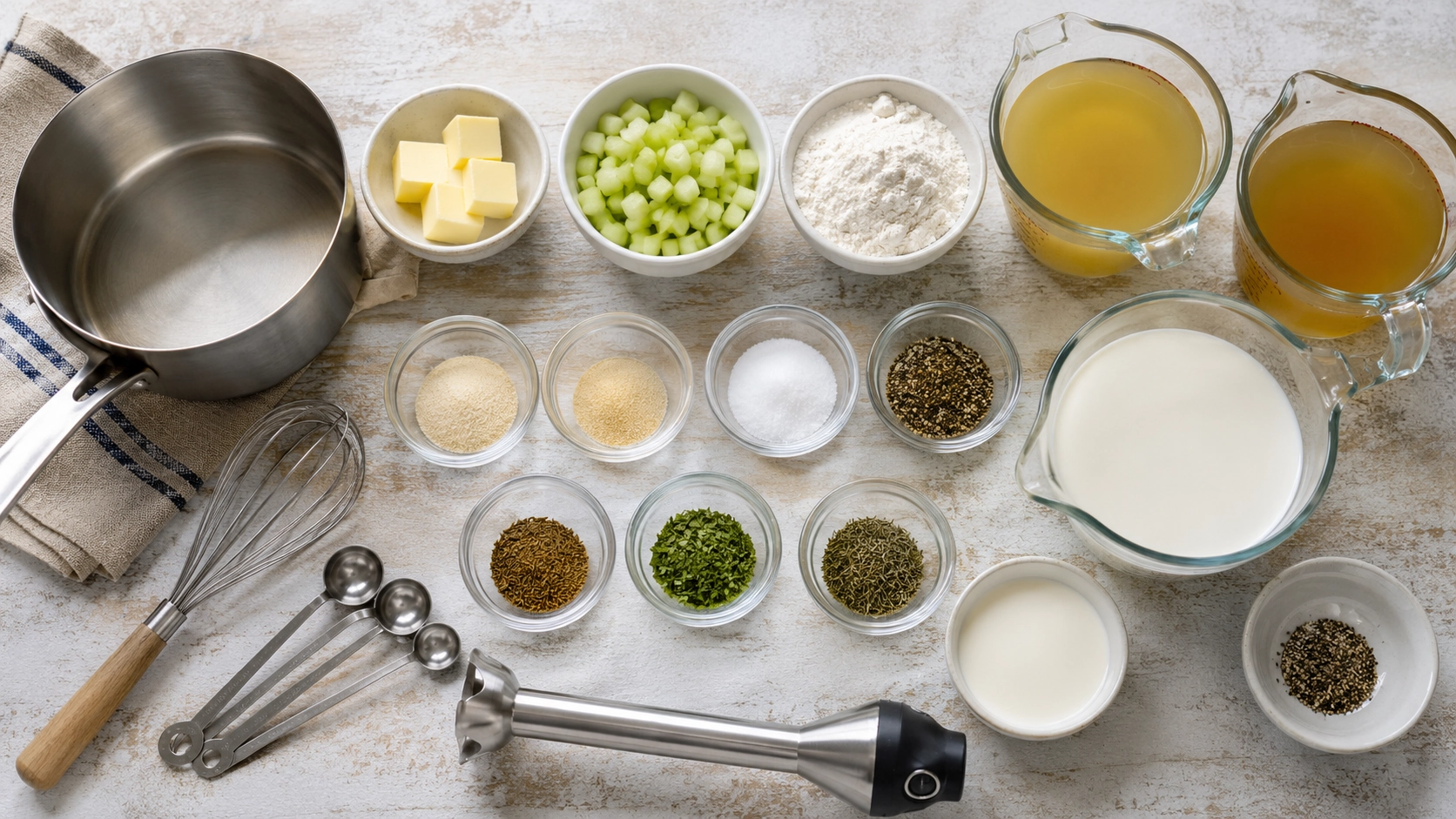 Recipe prep for creamy soup sauce