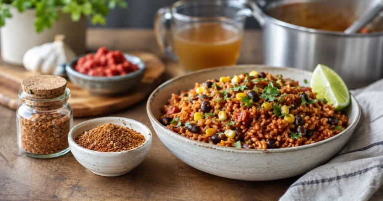 Rustic Mexican rice and spices