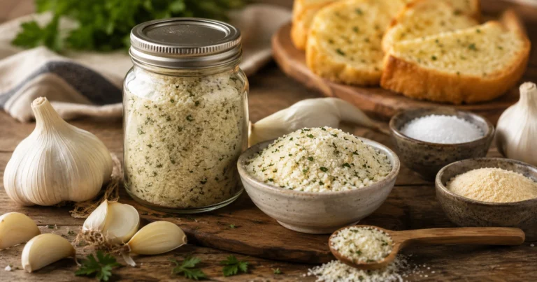 Rustic garlic and herb kitchen scene
