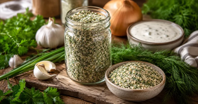 Rustic herb blend and kitchen essentials