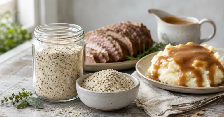 Rustic kitchen feast with seasonings