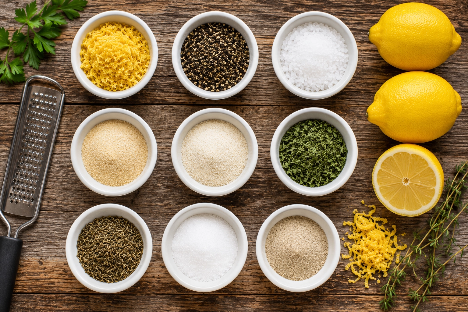 Rustic kitchen ingredient prep scene