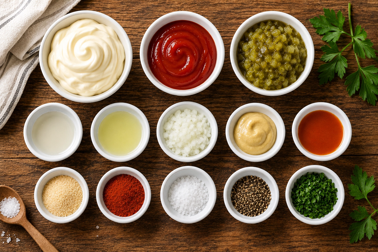 Rustic meal prep with fresh ingredients