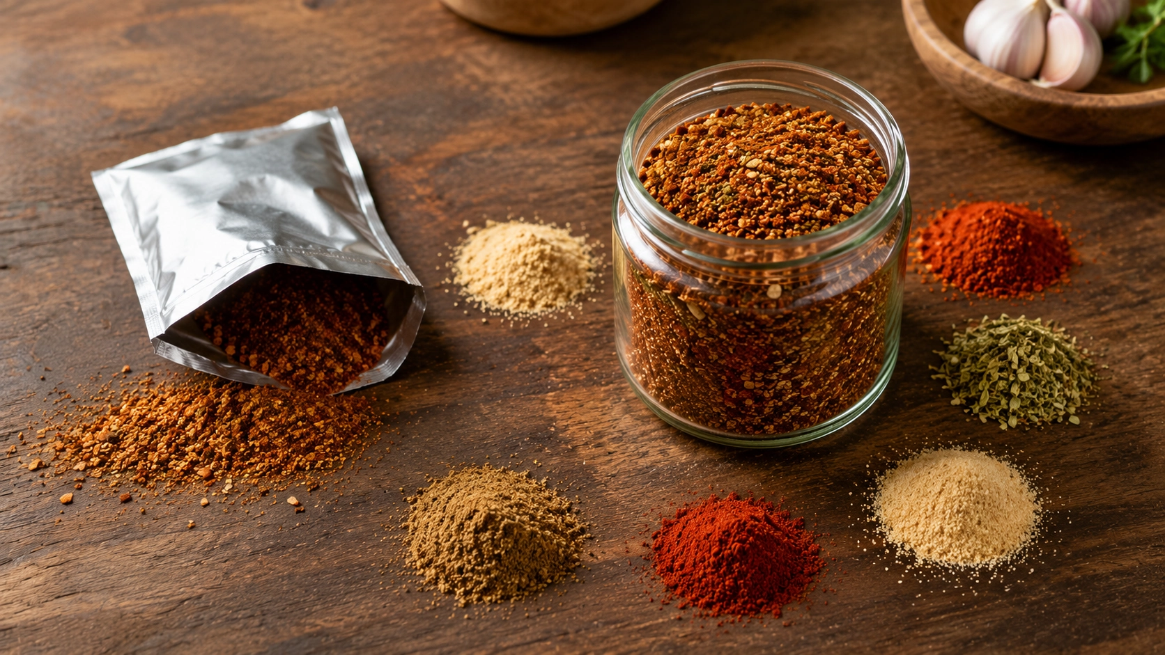 Rustic spice blend preparation setup