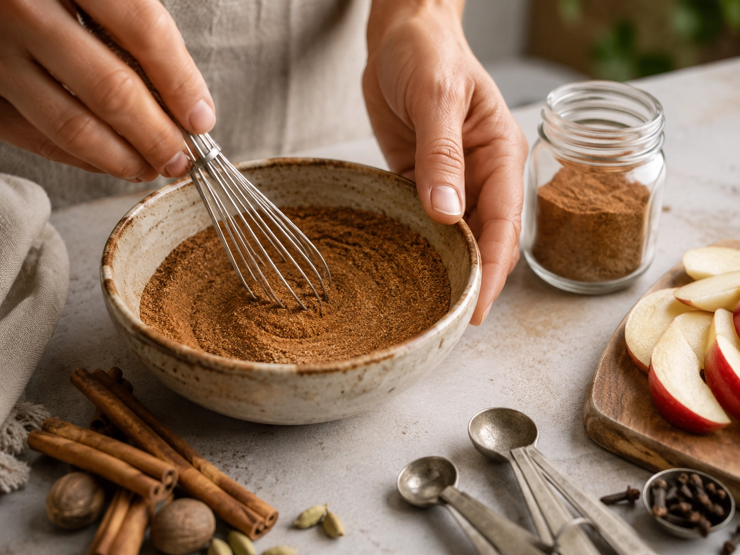 Whisking Warm Apple Spices