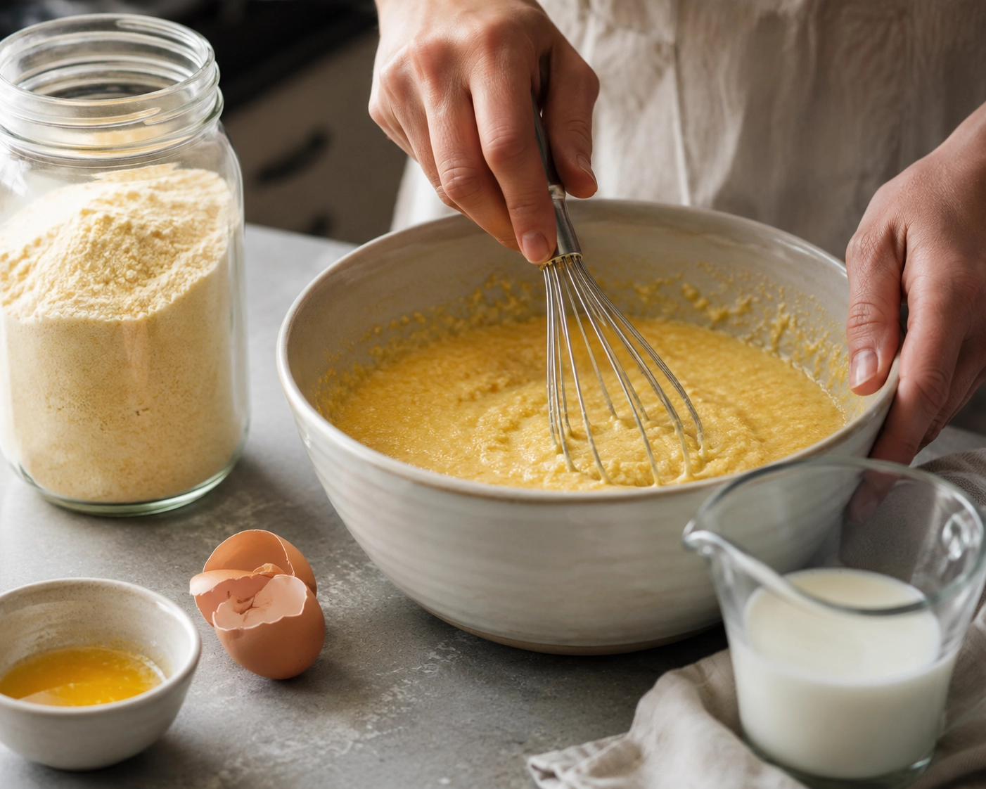 Whisking batter in a cozy kitchen2