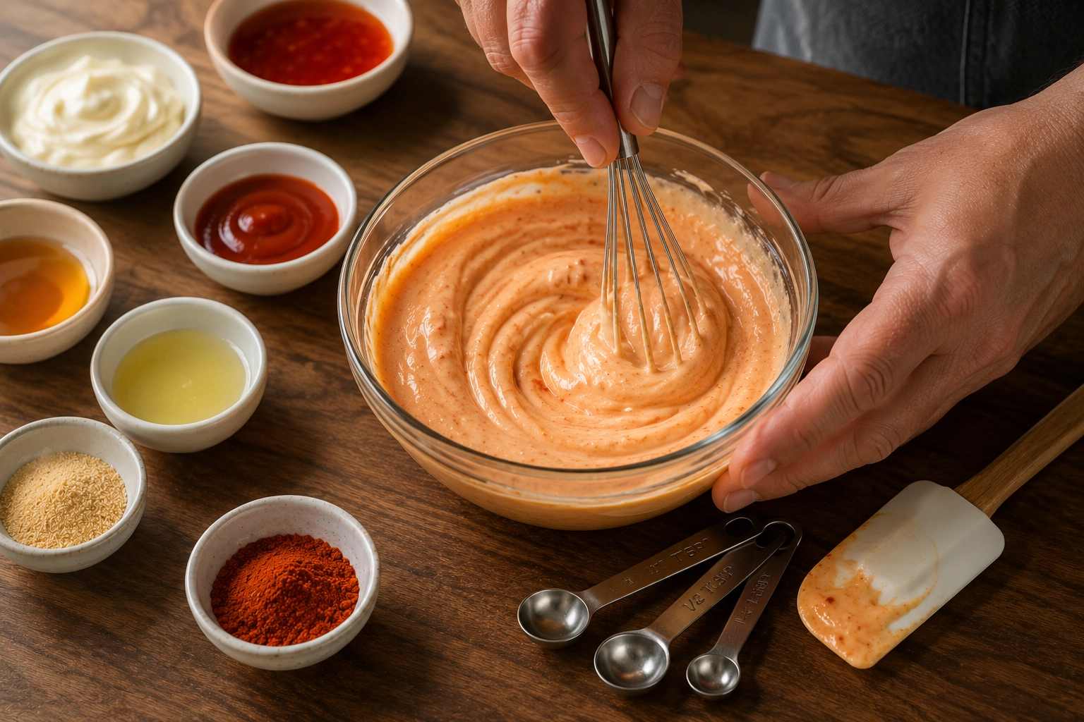 Whisking up a creamy sauce