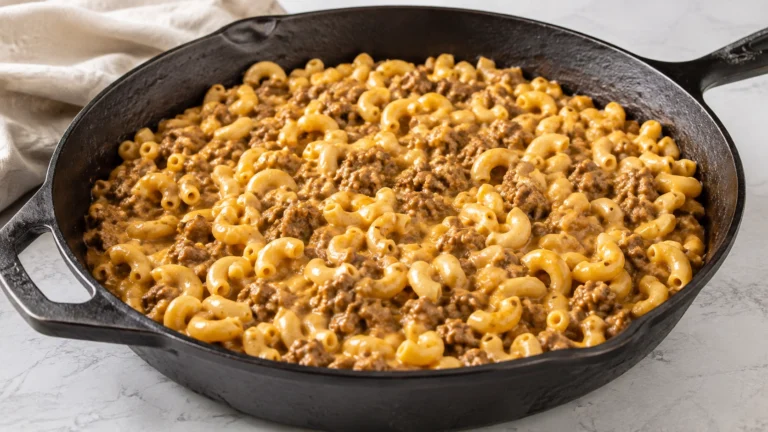 Creamy Beef Macaroni Skillet