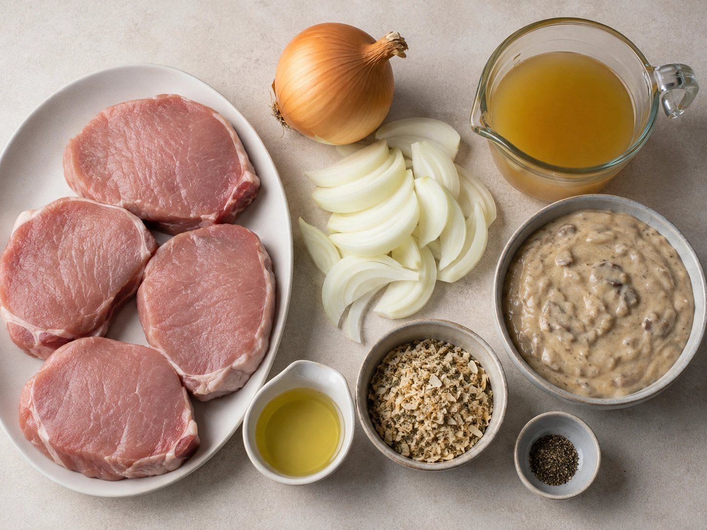 Creamy French Onion Pork Chops Ingredients