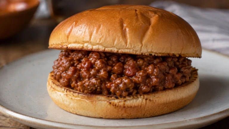 Homemade Sloppy Joe Close up