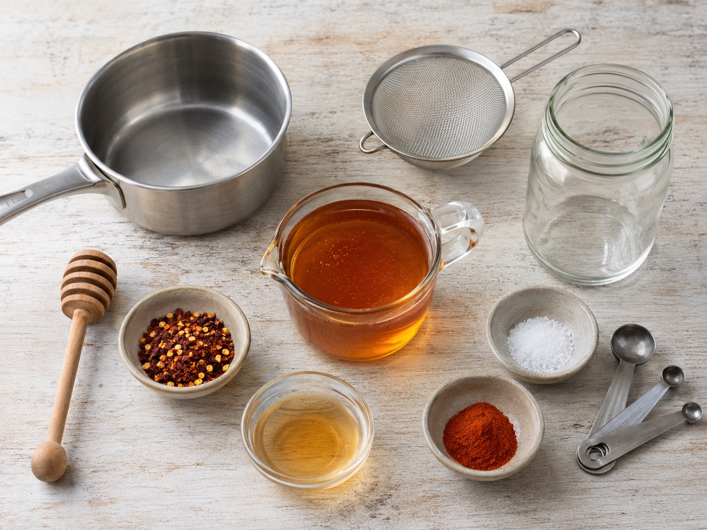 Hot Honey Ingredients laying flat