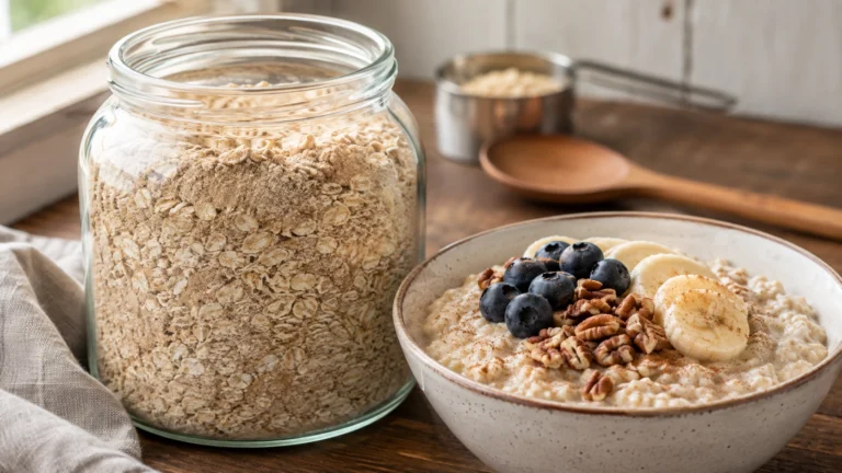 Rustic Oatmeal Breakfast Still Life
