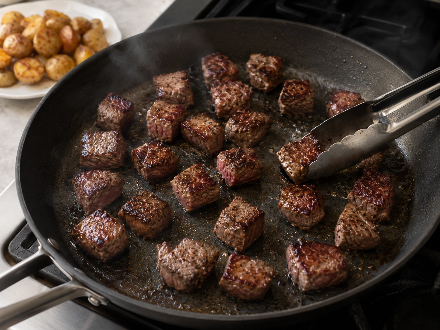 Sizzling Steak Bites with Roasted Potatoes